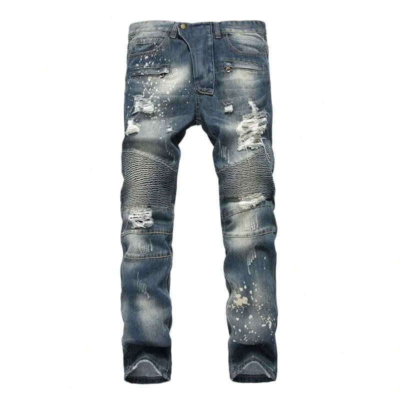 Jeans droits légers de marque pour hommes de haute qualité Lyocell Stretch Busin Casual Jeans taille haute x2qs #