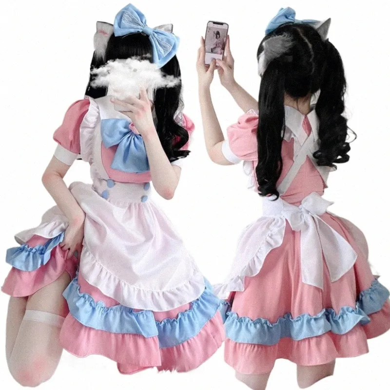 Lolita Dr Maid Dr Plus Size Rok Leuke Grote Boog Meisje Dr Cosplay Kostuums Jongens Kleding Party Pak Dames kat Poot 56gP #