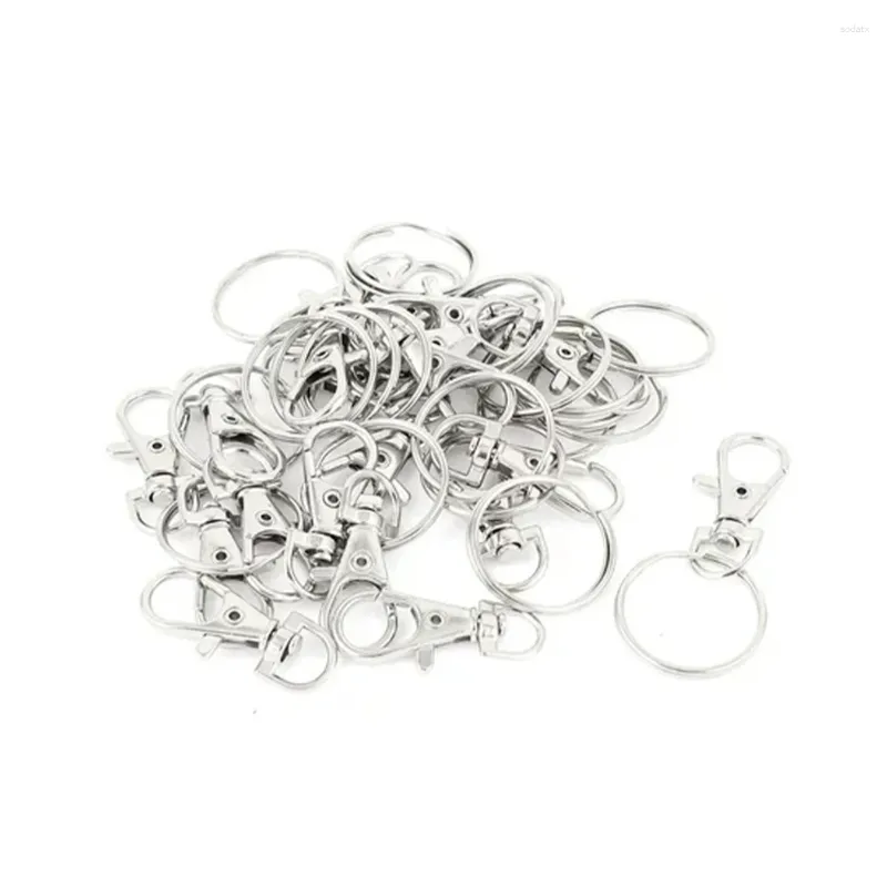 Keychains 20pcs Swivel Practical Hanging Crafts Hoops Split Ring Fashion Accessories Gift Lobster Clasp Key Chain Jewelry Making Clips