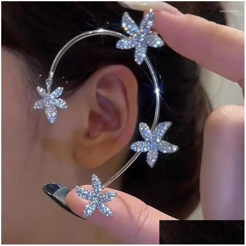 Stud Oorbellen Esthetische Fake Piercing Sneeuwvlok Oorbel Voor Vrouwen Schattig Oor Manchet Clip Op Kpop Accessoires Sieraden Pendientes Mujer Drop Otwbc