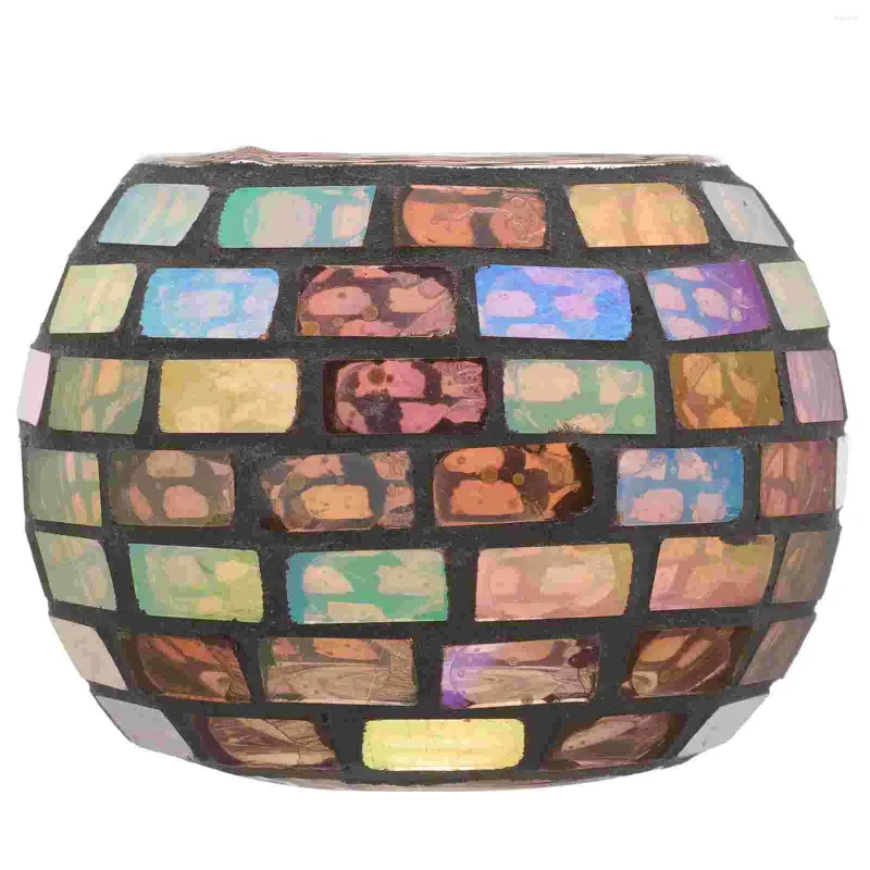 Candle Holders Mosaic Holder Tea Light Glass Lights Dining Table Tealight Tealights