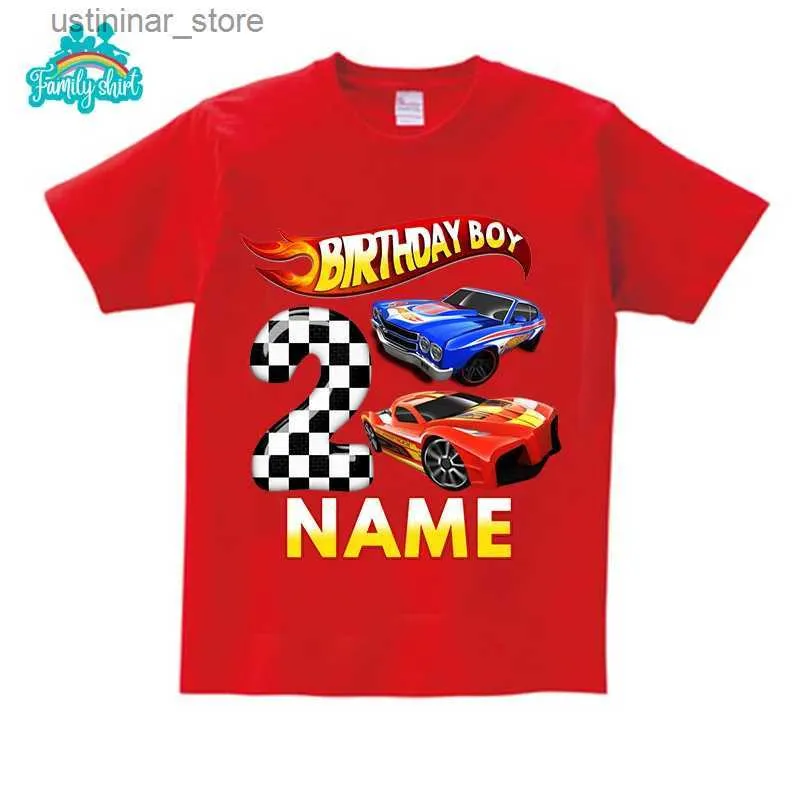 T-shirts Childrens Racing Birthday T-shirt 5-year-old 2-year-old Childrens T-shirt Childrens Party Boys Summer Customized Name Preschool Baby T-shirt24328