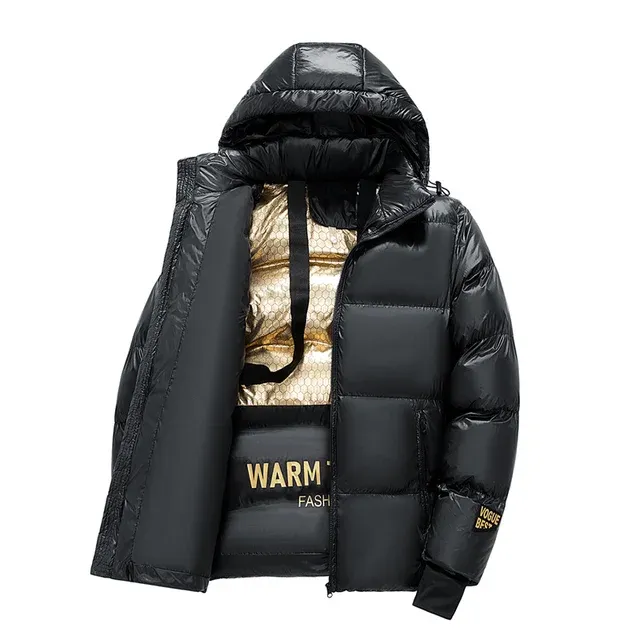 Black Shiny Mens Wadded Windbreaker Mens Padded Jacket With Black Shiny Mens Wadded Windbreaker Mens Padded Jacket With