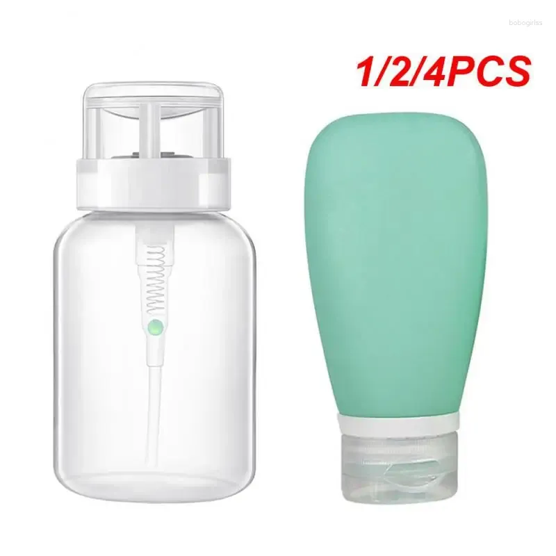 Storage Bottles 1/2/4PCS 30 Ml/60 Ml/ 90 Ml Makeup Remover Oil Nail Polish The 200 Spiral Bottle With Lock Pump Empty Convenient