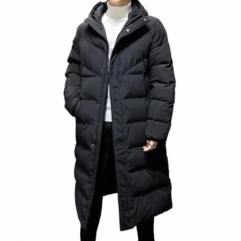 Hiver coréen Fi Lg Parkas pour hommes décontracté épaissi chaud mâle Cott vêtements de haute qualité coupe-vent hommes vestes à capuche 35WA #