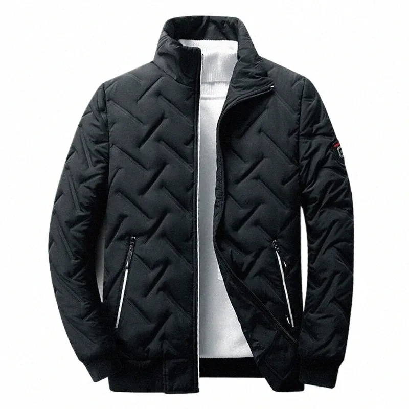 men's Winter Coats Casual Solid StandCollar Lightweight Parkas Coat Men's Jacket Lg Sleeve Windbreaker Padded Men Cold Jackets i7q2#