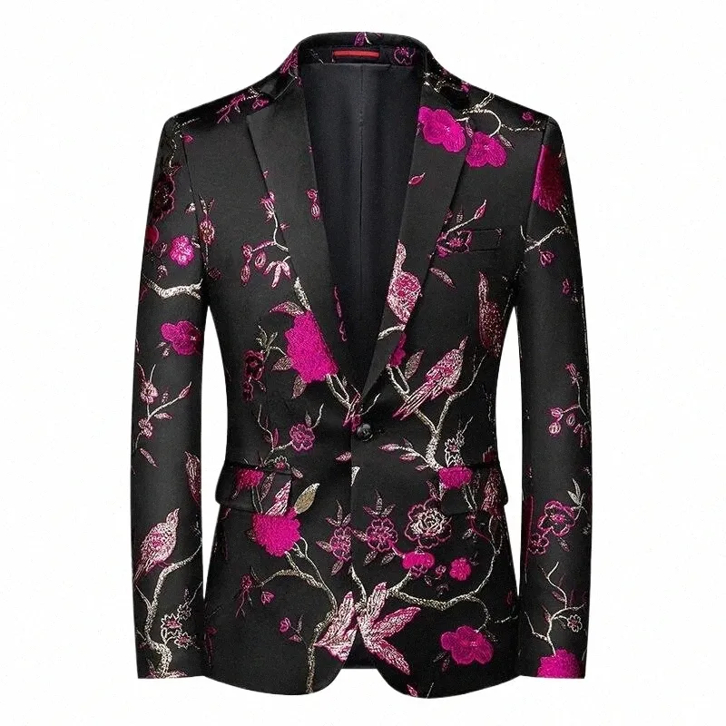 DHgate Mens Jacquard Floral Suit Jacket for Weddings and Special Occasions Luxurious Slim Fit Party Blazer Apparel