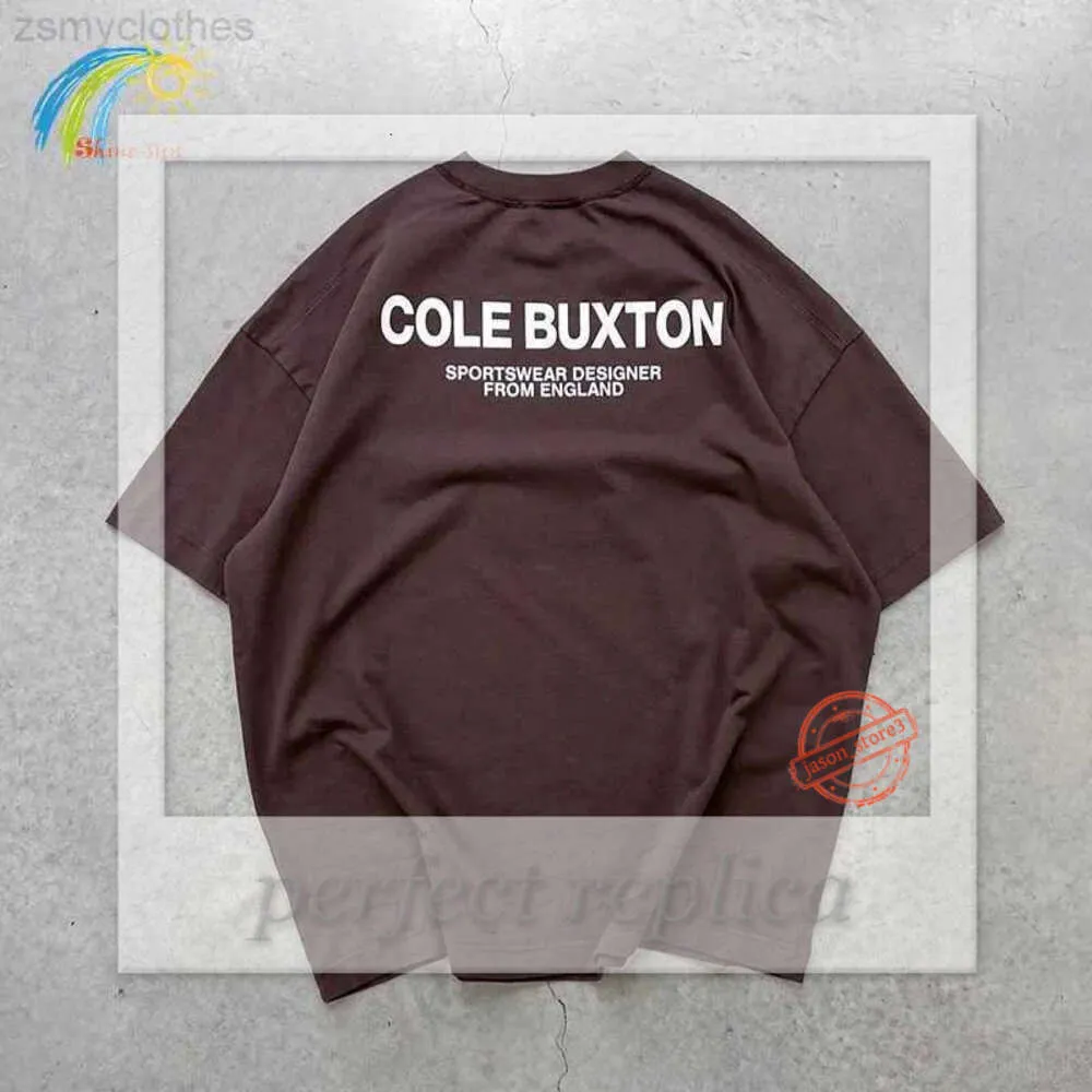 Cole Buxton T-shirt T-shirts pour hommes Marron Bleu Royal Slogan classique Impression Hommes Femmes 100% coton Surdimensionné CB Tee Top Casual Streetwear 991