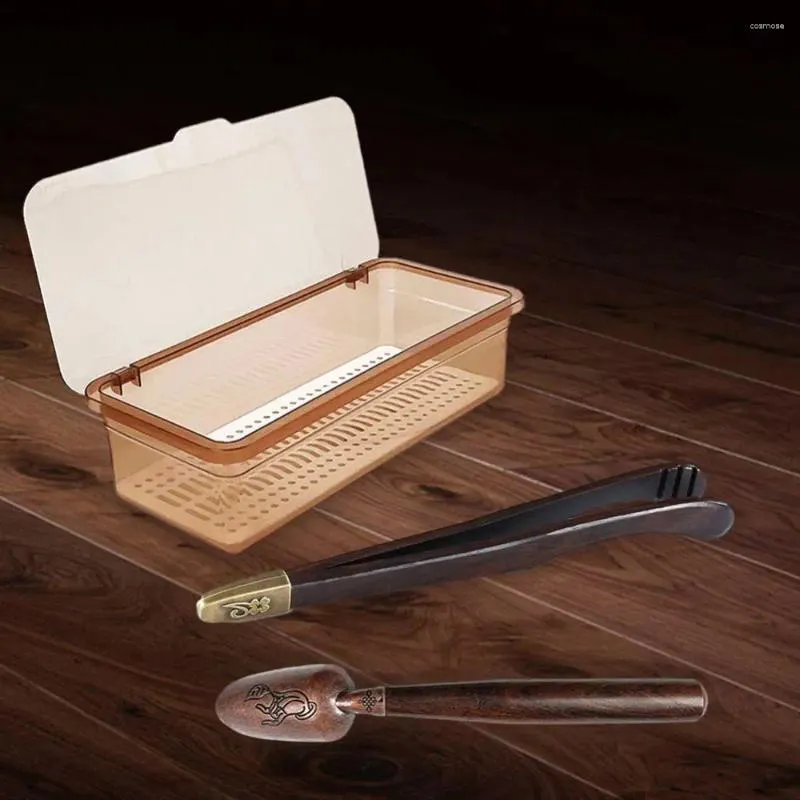 Cucchiai da tè Pala Robusto design retrò che migliora l'esperienza Accessori da cerimonia durevoli fatti a mano Clip per cucchiaio in legno