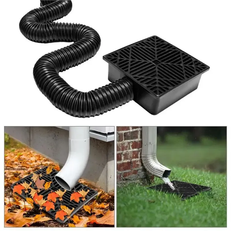 Carretéis captura bacia downspout extensão flexível dreno tempestade captura bacia sistema de drenagem francês tubo de drenagem para quintal gramado sem escavação flexível