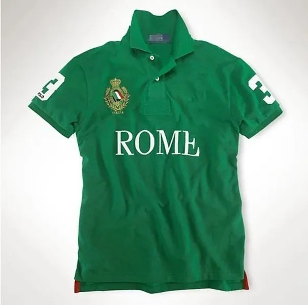 Ontwerper geborduurd herenpoloshirt - Nieuw geborduurd zomerkatoenen Romeins poloshirt met korte mouwen