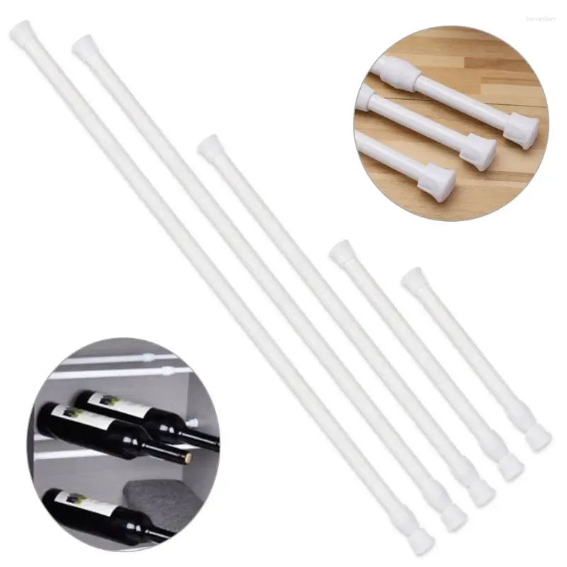 Shower Curtains Multi Purpose Spring Load Loaded Hanger Extendable Sticks Curtain Pole Bathroom Product Adjustable Hanging Rods