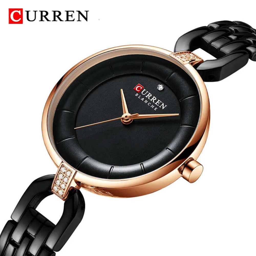 Curren/Karien 9052 Montre à quartz étanche avec strass pour femme d'affaires