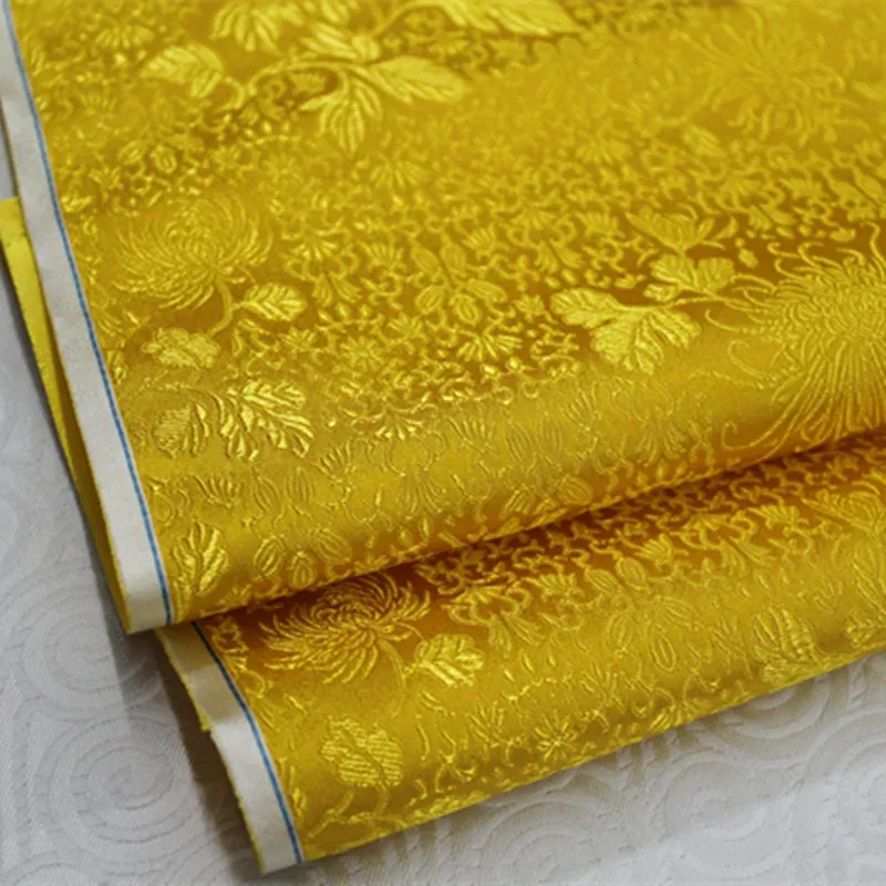 Fabric CF165 1Yard Chrysanthemum Womens Festival Clothing Fabric Chinese Antique Silk Fabric Chinese Style Brocade Jacquard Fabric
