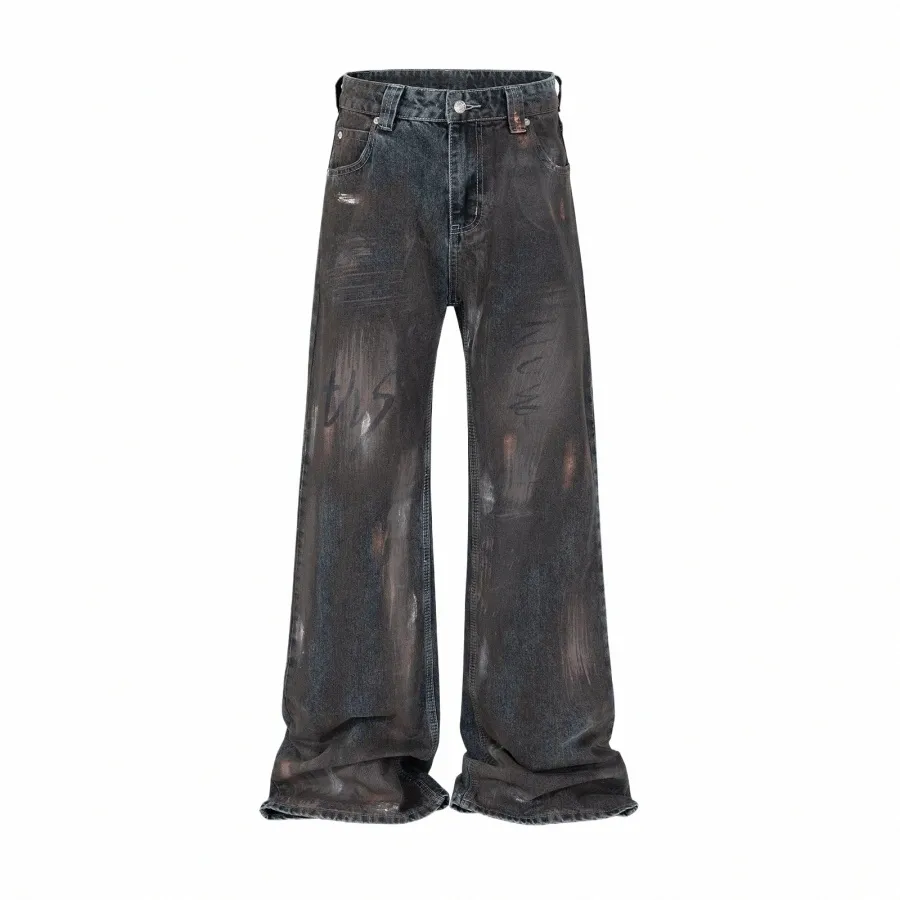 DHgate.com:Hand-painted Vintage Baggy Jeans for Men, High Street 