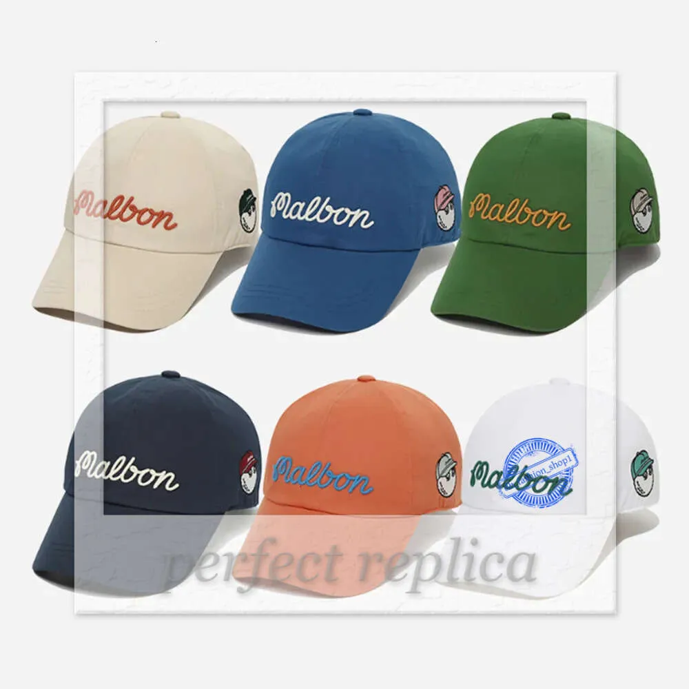 Malbon Golf Cap Summer Thin UV Protection Sun Hat Unisex Malbon Golf Hat Unisex Breathable Sun Hat Wind Strap White  main image 3