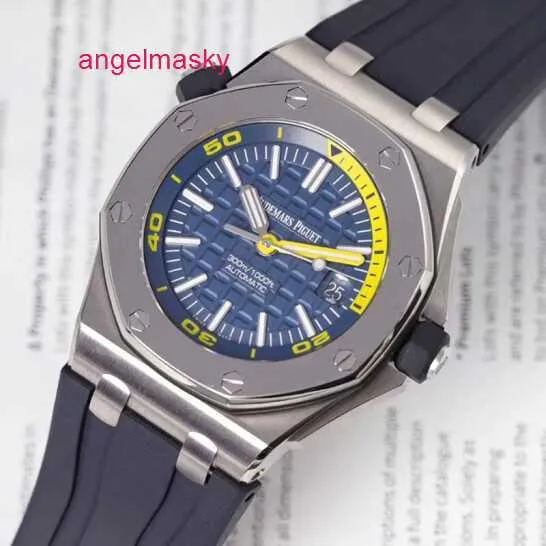 Relógio de pulso Gentlemen AP Royal Oak Series 15710ST.OO Relógio mecânico automático de aço Relógio masculino de negócios com 42 mm de diâmetro A027CA.01/face azul