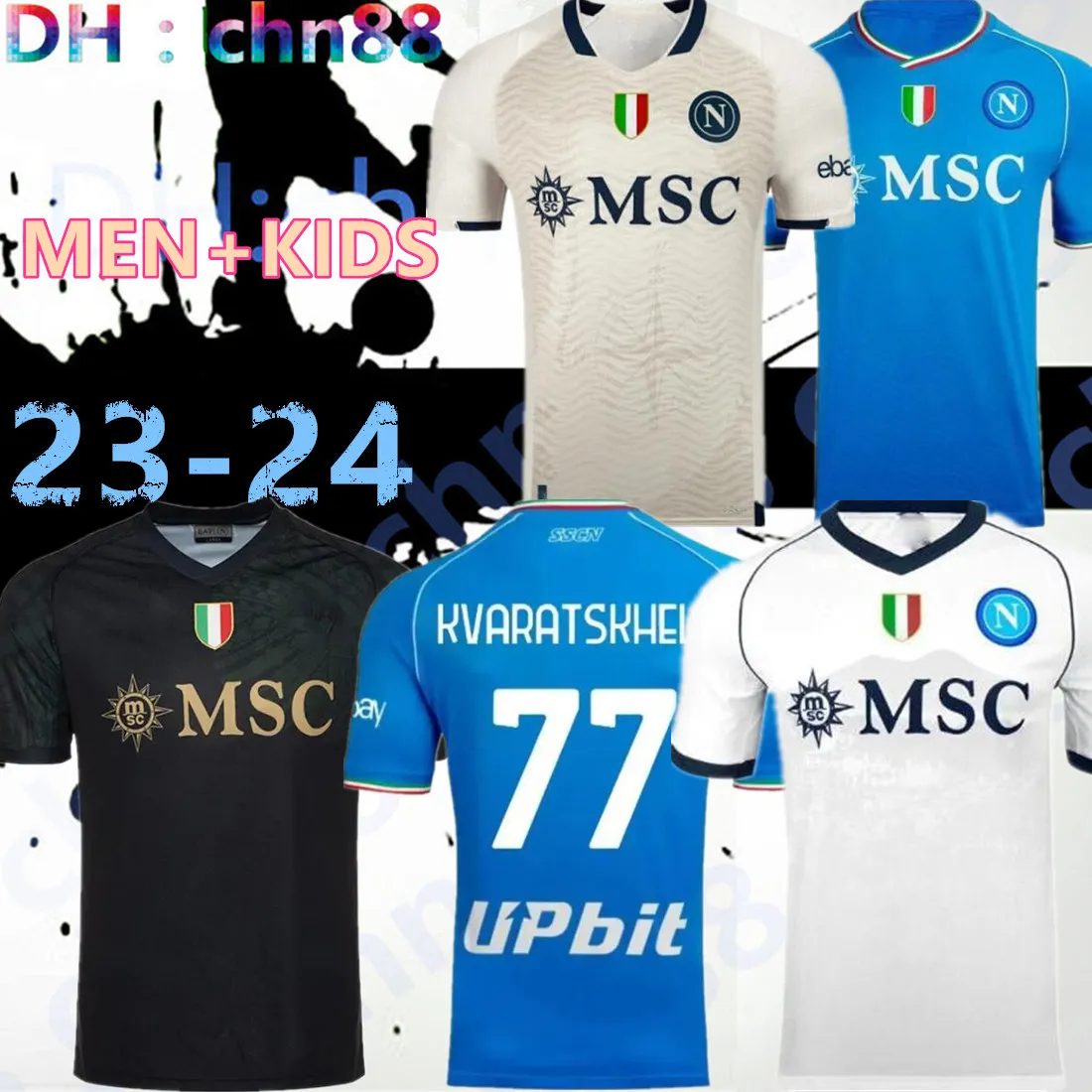 23 24 25 25 Napoli Soccer Jerseys Maglia Neapol 2023 Zieliński Anguissa Olivera Kvaratskhelia Football Shirt Osimhen Lozano Ssc Napoli Maillots de Foot Bramkarz