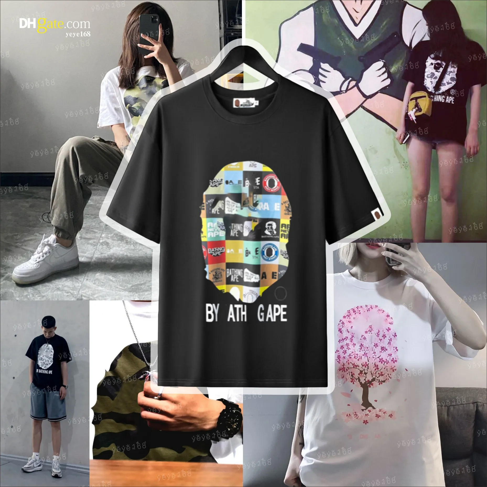 Nouveau créateur T-shirt Loose Fit Mens T-shirt Femme Tshirt Fashionable Small Blocks Match Tshirt Hip-Hop Street T-shirt Tshirt Tshirt Taille asiatique S-xxxl Yyl