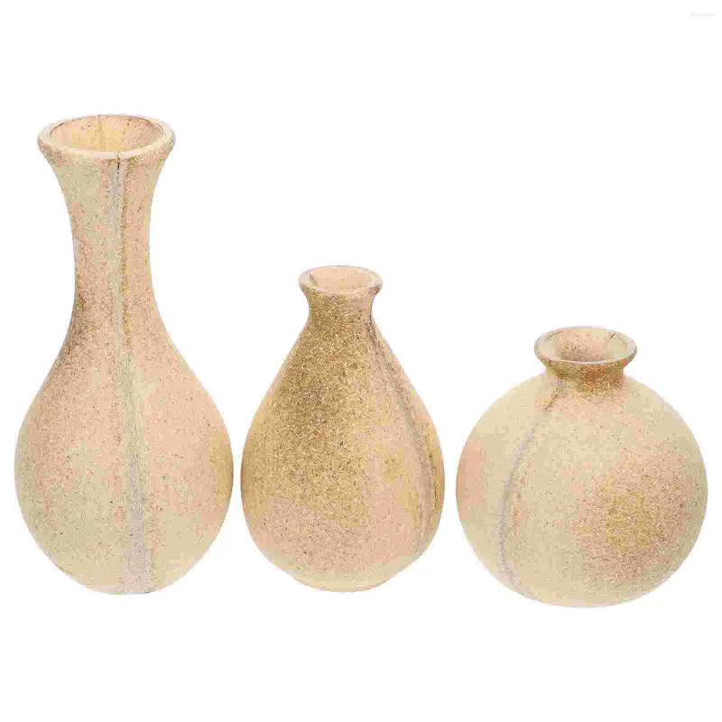 Vases Vase en bois Artisanat à la main Conteneur de fleurs Accueil Bureau Matériel de bricolage inachevé Décor rétro