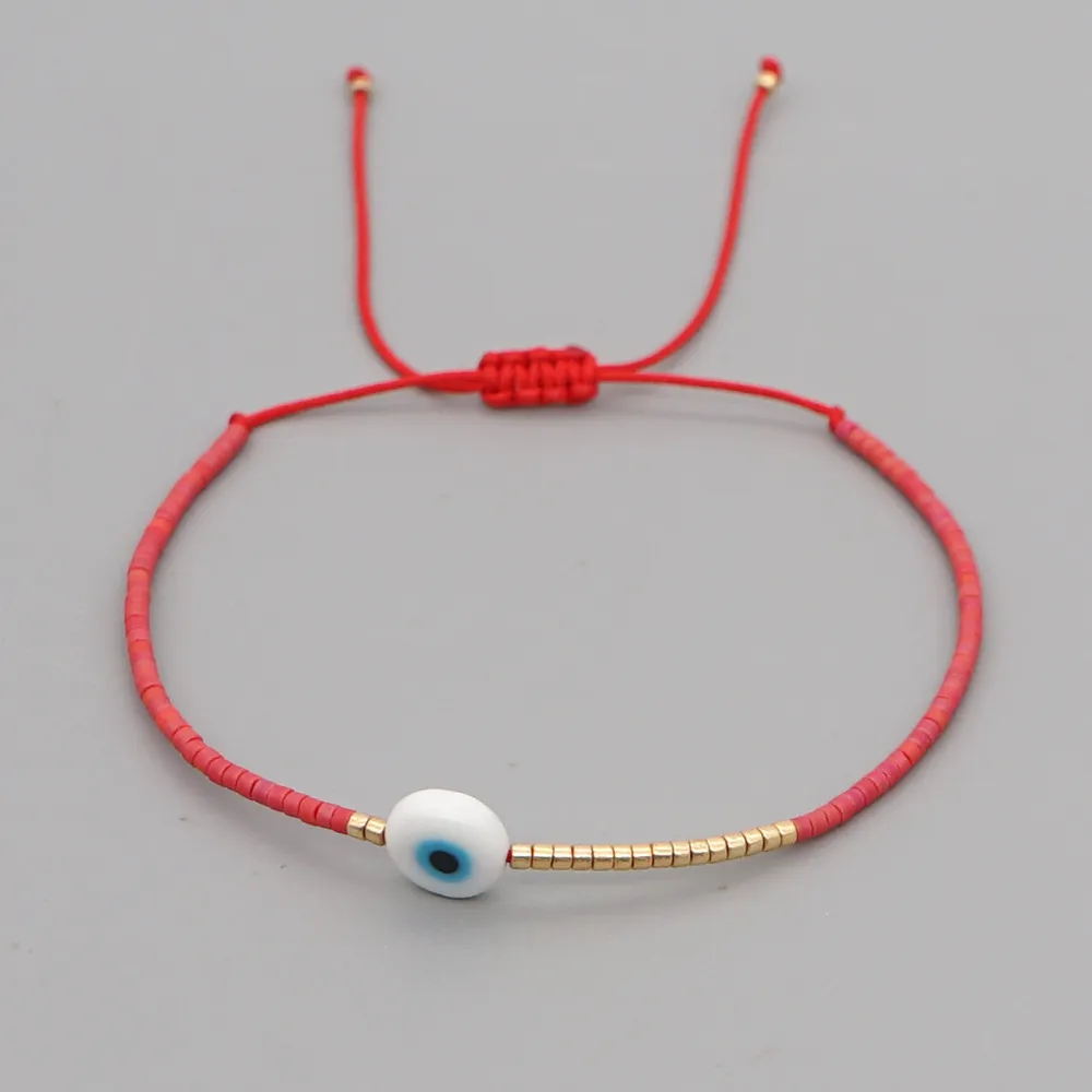 Charm Bracelets Dainty Evil Eye Chain Bracelet Lovely Blue Eyes Beads Link Bangle Good Luck Protection Enamel Beaded Tur Dhseller2010 Ottgw