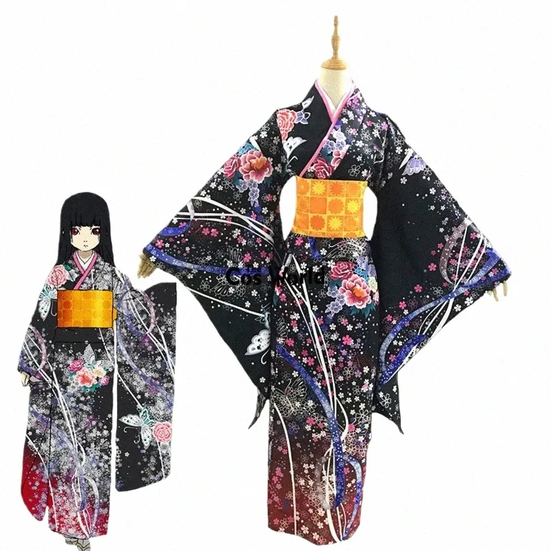 Jigoku Shoujo Enma Ai Kimo Yukata Maid Dr outfit Uniform Anime Cosplay Costumes 97Hy#