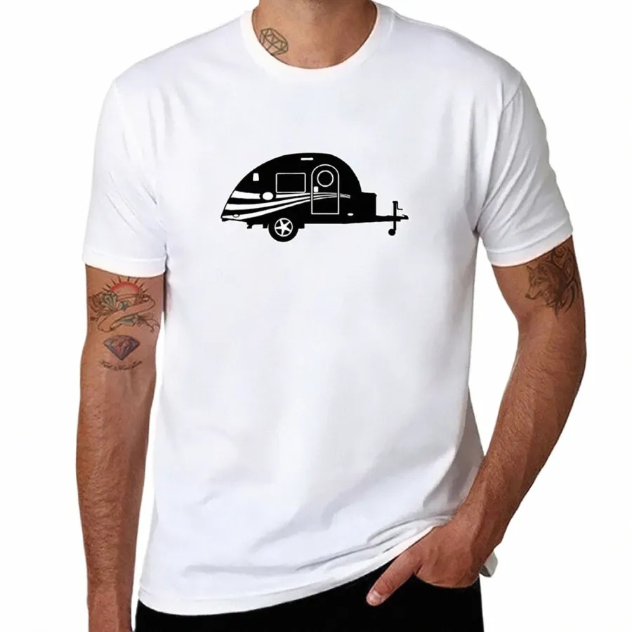 Каплевидная футболка с прицепом для путешествий, топы, простая эстетичная одежда для мальчиков, мужские футболки с животным принтом, футболки f1BJ #