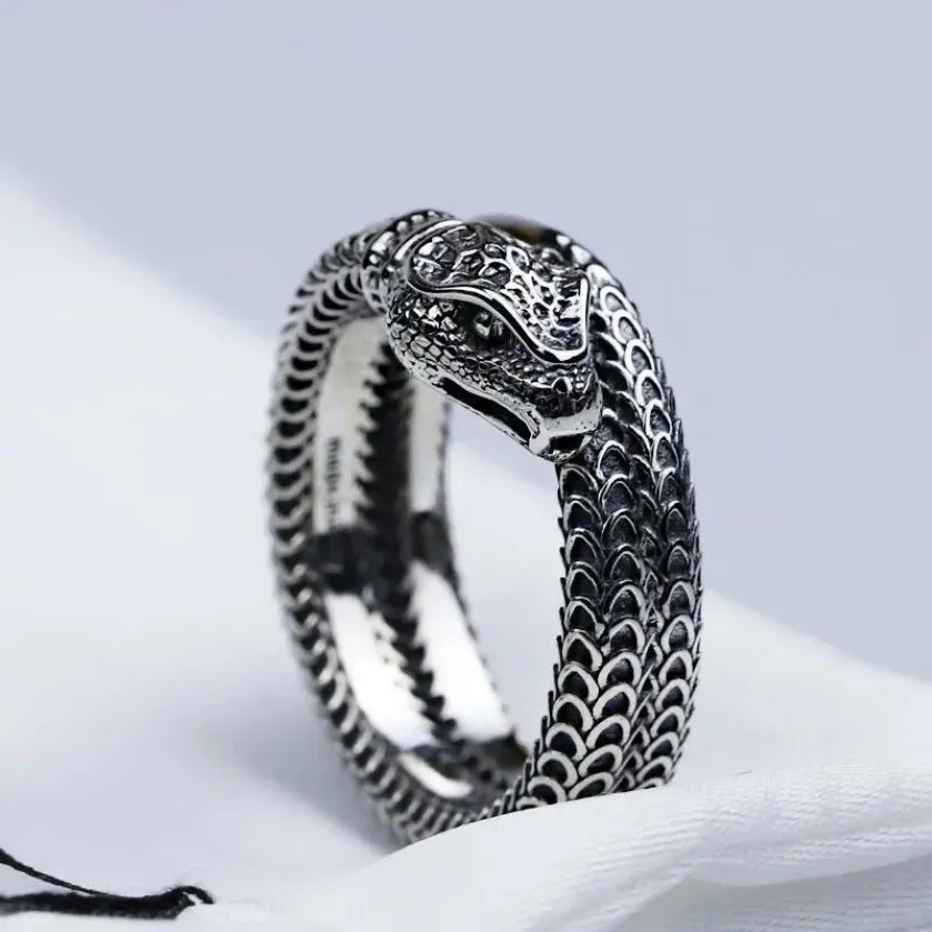 Designer de luxe Bijoux Hommes Lovers Bague Mode Classique Snake Ring Designers Hommes et Femmes Anneaux 925 Sterling Silver Hiphop Ringe241s
