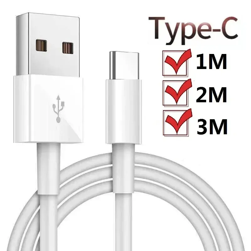 1M 2M 3M 6ft 10ft Type c USB C Charger Cable For Samsung S10 S23 S24 htc xiaomi huawei android phone Power Bank