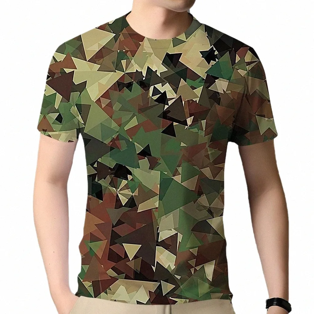 Heren Zomer Korte Mouw T-shirt Camo Veteranen Losse Print Tee Oversized Camo Camoue Top Shirt Kleding Sneldrogend P137 #
