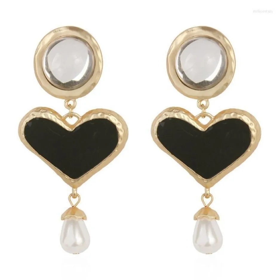 Dangle & Chandelier Fashion Heart Resin Drop Earring For Women Wedding Jewelry Boho Simulated Pearl Statement Party Gifts 2022Dang304V