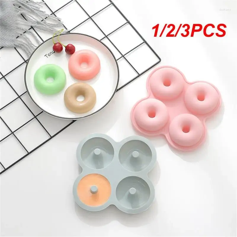 Moldes de cozimento 1/2/3pcs cavidade donut criativo bolo molde de silicone bandeja de cozinha em casa moldes cozinhar ferramentas de cozimento