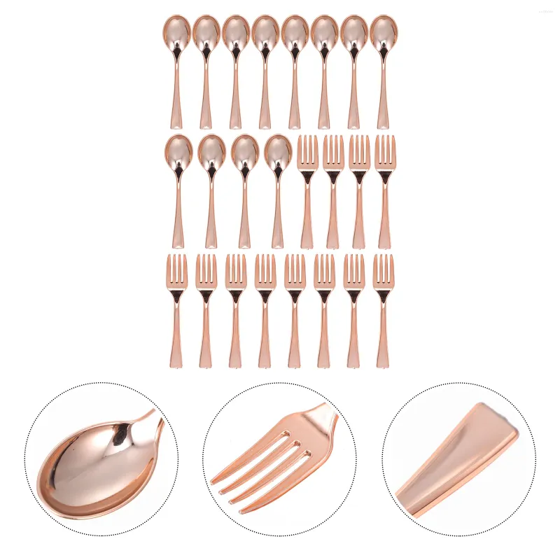Disposable Flatware Mini Fork And Spoon Set Silverware Kitchen Tools Take-out Spoons Cutlery Home Forks Plastic