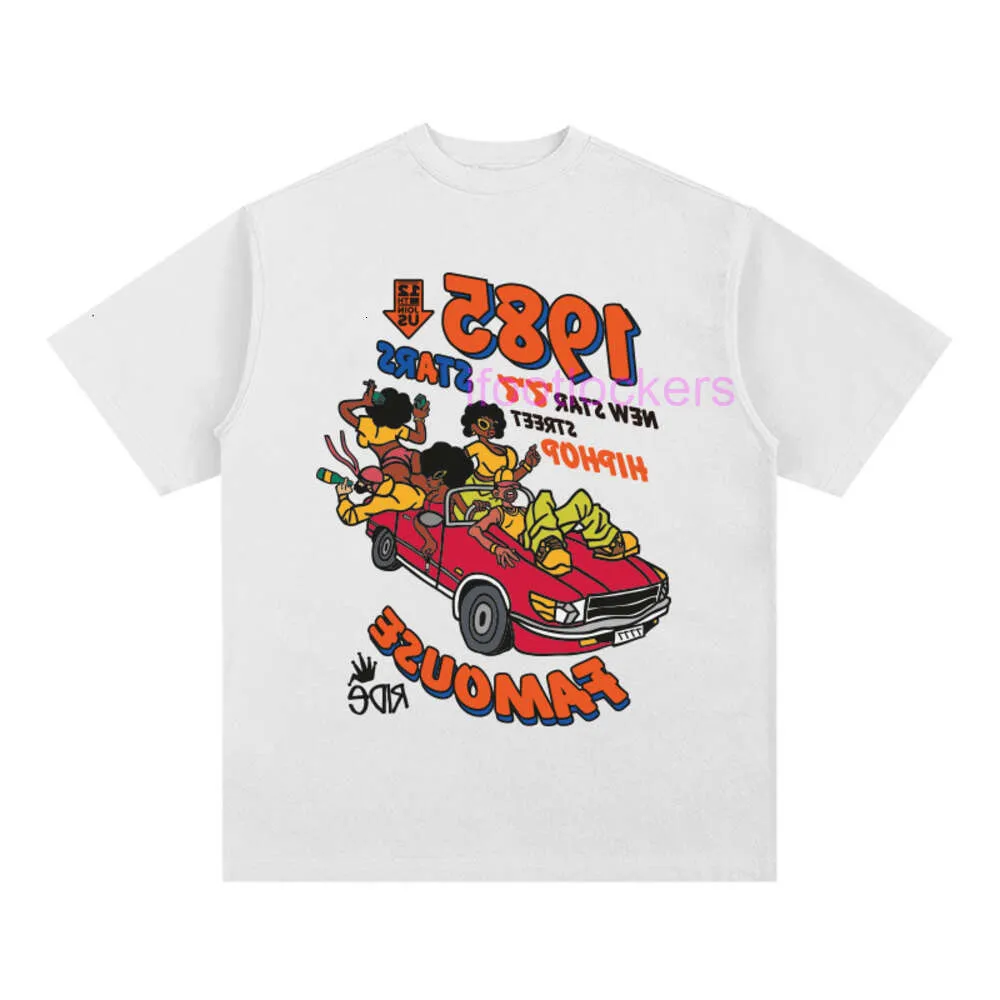 Designer T-shirt Mens Polo Bcins Trendy High Street Hip Hop Hand målad kort ärm T-shirt Hiphop Street Top