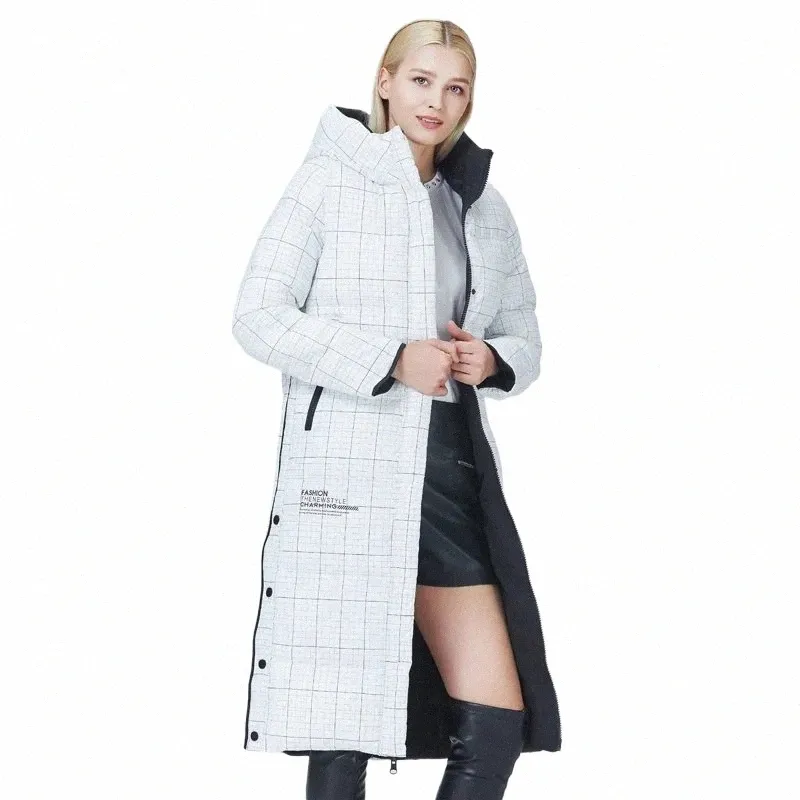 icebear 2023 new women's lg coat double-sided wearable jacket fiable hooded female coat brand clothing GWD22512P B4XZ#