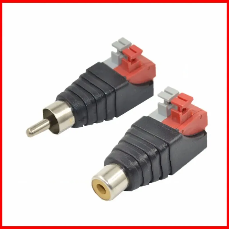 2024 RCA Audio Plug Socket Pressed Female Male DC Power Plugs Jack Connector Adapter för koaxial signalomvandlingslinje