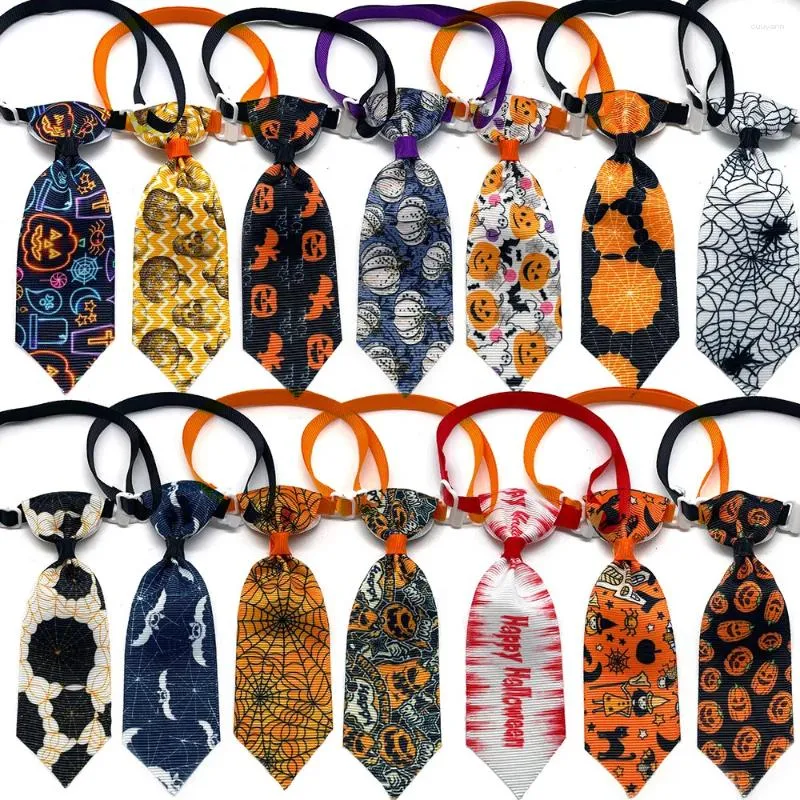 Abbigliamento per cani 50/100 pezzi Halloween Tie Piet forniture per gatto Bowtie Collar Bow Cuppy Accessori per piccoli archi