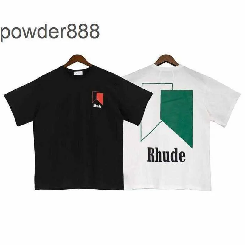 Rhudss Track Print T-shirt décontracté à manches courtes pour hommes et femmes