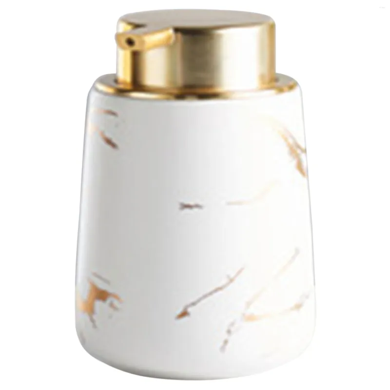 Flytande tvåldispenser imitation guld keramisk lotion flaska bärbar schampo duschgel burk badrum leveranser vita