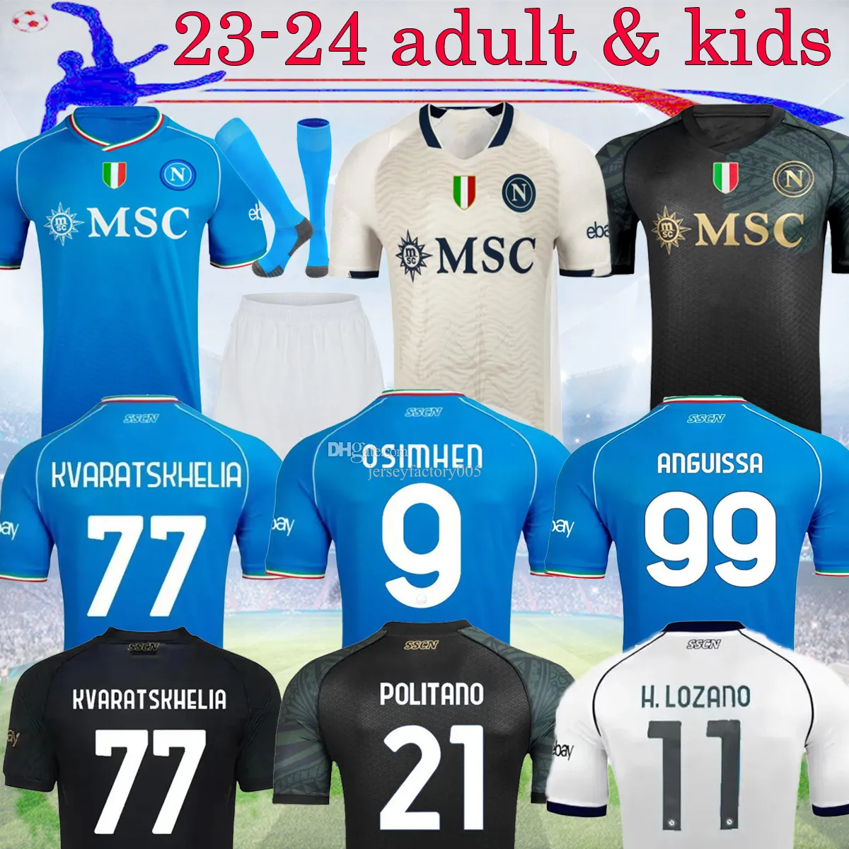 23 24 Napels Speciale voetbalshirts 2023 Maradona napoli thuis uit Fans speler Koulibaly Tenue voor volwassenen en kinderen 4e ZIELINSKI INSIGNE KVARATSKHELIA voetbalshirts