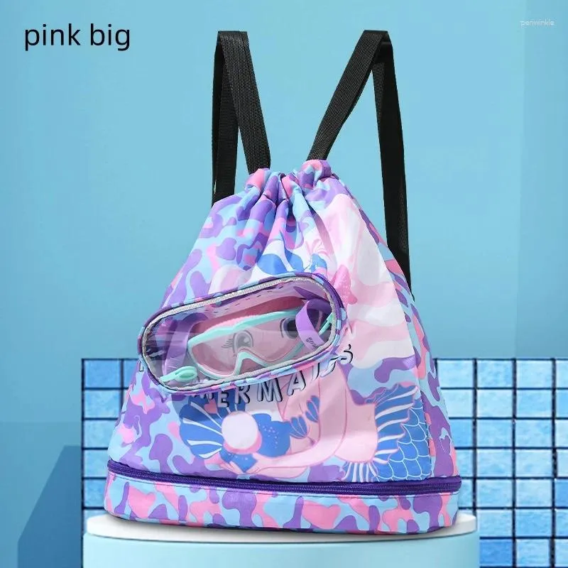 Depolama çantaları yaz çocuk yüzme çantası kuru ve ıslak ayırma tuvalet karikatürü plaj sırt çantası