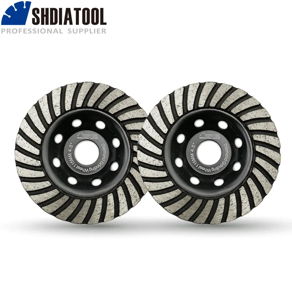 Tang shdiatool 2pcs 115mmdiamond turbo satır taşlama bardağı tekerlek beton duvarcılık ve diğer bazı inşaat mater 4.5 "taşlama diski