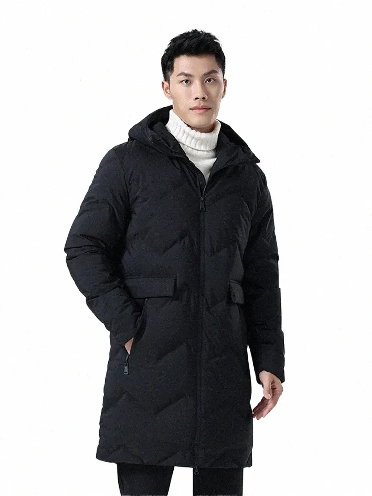 80% White Duck Down Lg Style Winter Warm Jacket Men Korean Fi Waterproof/Windproof Hooded Windbreaker Thermal Puffer Coat F2iw#