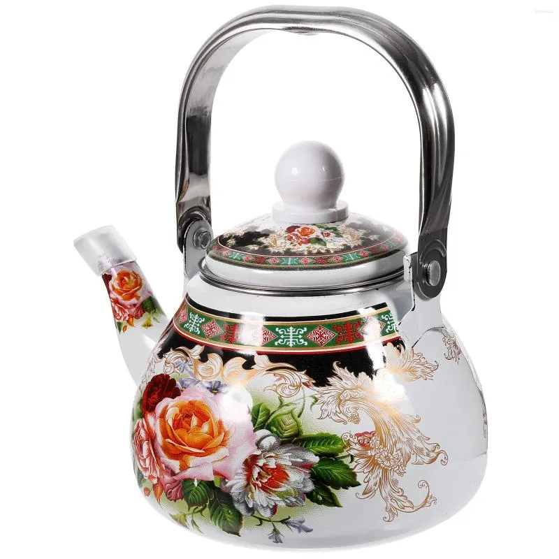 Zestawy naczyń obiadowych Kettle Enamel Pal za pomocą herbaciarni do kawy na kuchenkę kemping kungfu teapot kuchnia