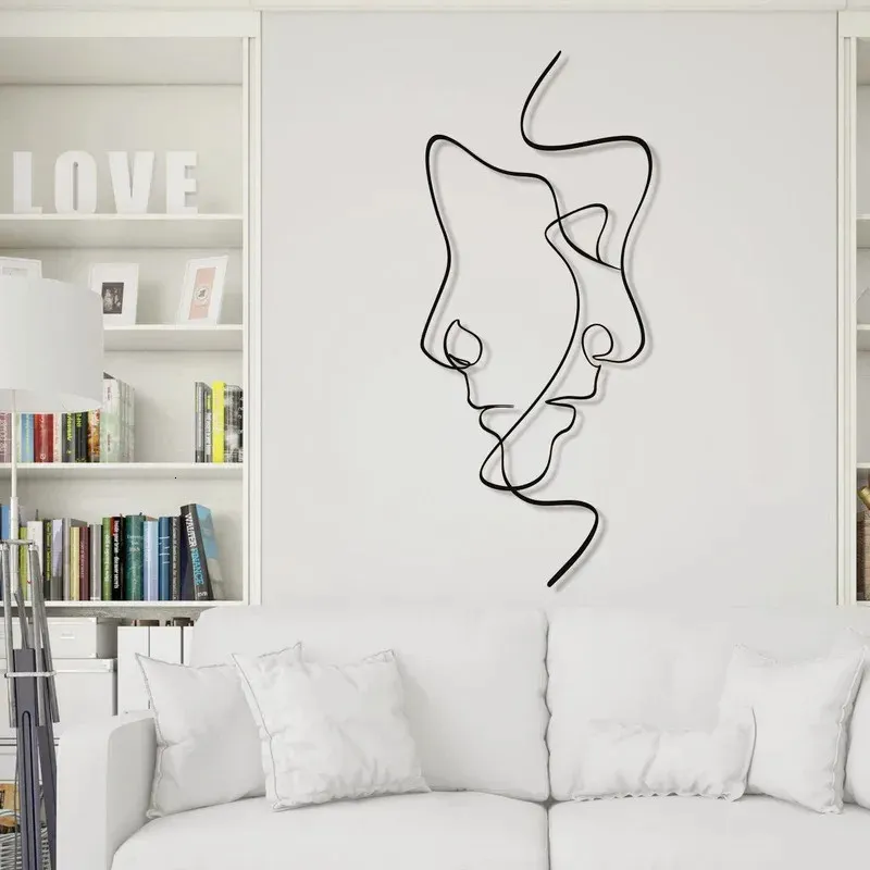 Nordic Style Metal True Love Wall Art Coremer Modern Room Decor Home Office Living Parroom Accessories Pired 240401