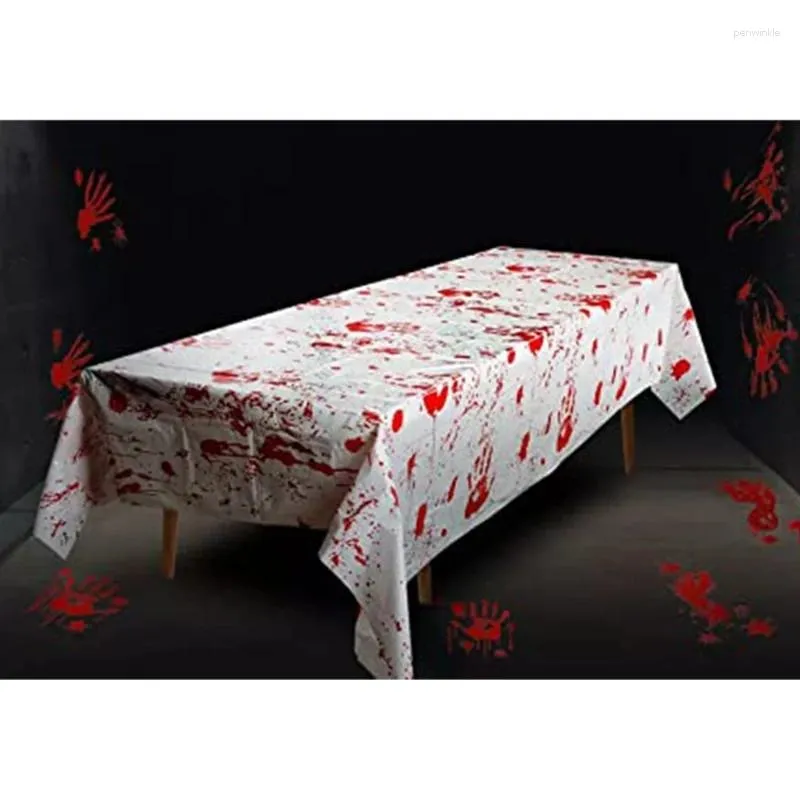 Table Cloth Halloween Bloody Tablecloth Plastics Horrible Cover Handprints Tablecloths For