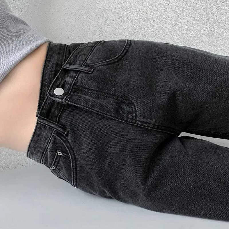 Kvinnors jeans zoenova jeans kvinnor breda ben byxor mamma femme svart blå jeans hög midja kvinna byxor 2023 kläder pantalones spodnie damskie 24328