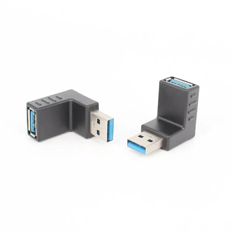 الكوع العلوي USB 3.0 ذكور إلى أنثى زاوية اليمنى امتداد البيانات محول الكمبيوتر L النوع 90 ذكر إلى محول USB الإناث
