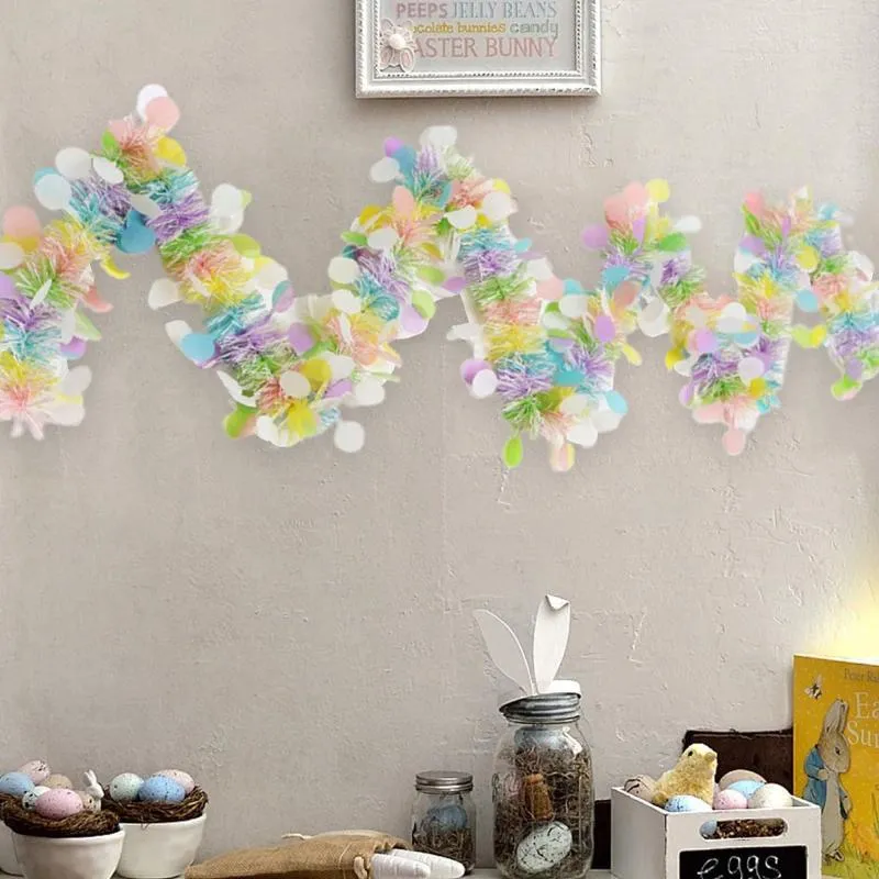 Party Decoration Easter Ribbons Garlands Färgglada tofsar Dekorationer som hänger dörröppningar