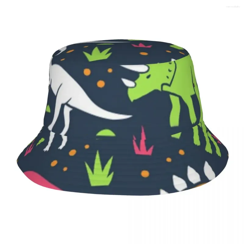 ユニセックス・シム・ウッディ・フィッシャーマン・ハットカジュアル旅行ハイキングキャップソフトフォールドストリートスタイルのためのベレー帽の色付き恐竜バケツ帽子